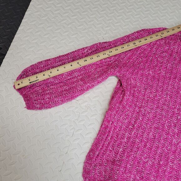Anthropologie Pilcro Textured Tunic Sweater Size Small Oversized Pink White - Picture 9 of 11